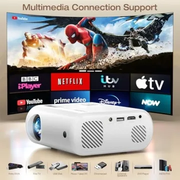 CLOKOWE Mini Projector with 9000 Lux and Full HD 1080P