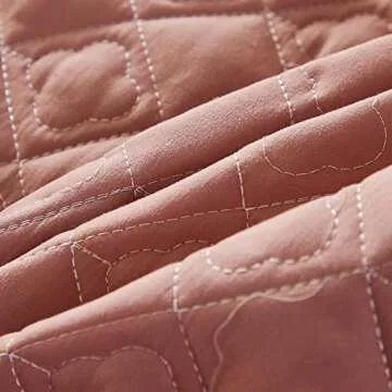 ZIQINPSQ Orange Pink Full Size Fitted Sheet,Deep Pocket Fitted Sheet,Winter Warm,Breathable, Non-Slip Perfect for Skincare Bed Sheet,for 18”-24” in Mattress,Cotton Quilted Fitted Sheet