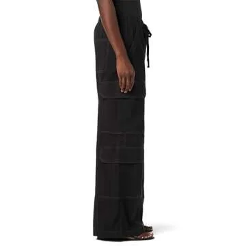 HUDSON Women's Drawstring Parachute Wide Leg Cargo Pants – Stylish & Comfortable