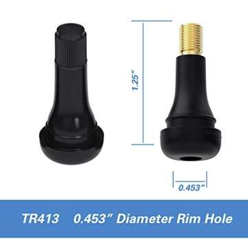 CKAuto TR413 Rubber Tire Valve Stem 5pcs for Safe Driving