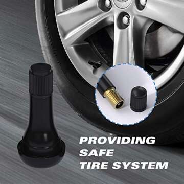 CKAuto TR413 Rubber Tire Valve Stem 5pcs for Safe Driving