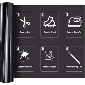 HTVRONT Black Heat Transfer Vinyl for Custom Gifts