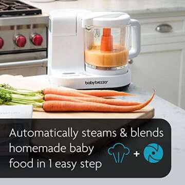 Baby Brezza One Step Glass Baby Food Maker – Auto shut Off, Dishwasher Safe Cooker and Blender to ...