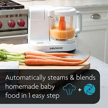 Baby Brezza One Step Glass Baby Food Maker – Auto shut Off, Dishwasher Safe Cooker and Blender to ...