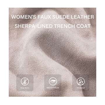 Bellivera Women Faux Suede Leather Jacket Comfortable Cute Coat FF20 Beige S