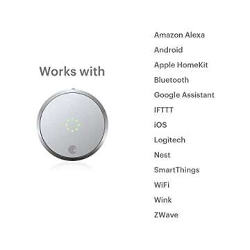 August Home Silver Smart Lock Pro, 3rd Generation-Dark Gray, Apple Home Kit Compatible and Z-Wave Plus Enabled