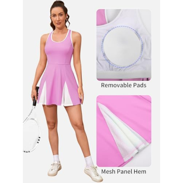 ATTRACO Women's Exercise Dress with Shorts & Built-in Bra