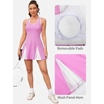 ATTRACO Women's Exercise Dress with Shorts & Built-in Bra