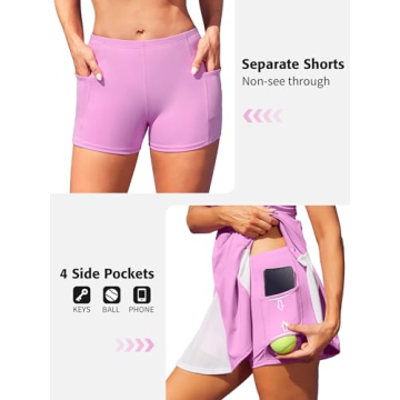 ATTRACO Women's Exercise Dress with Shorts & Built-in Bra