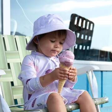 JAN & JUL Summer Baby Girl Sun-Hat for Toddler, with Strings (M: 6-24 Months, Lavender)