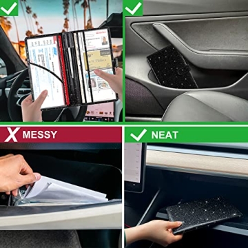 Black Glitter Car Document Holder Organizer Premium Quality