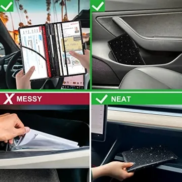 Black Glitter Car Document Holder Organizer Premium Quality