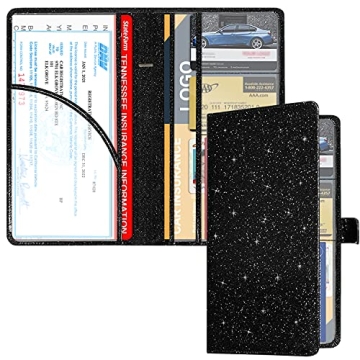 Black Glitter Car Document Holder Organizer Premium Quality