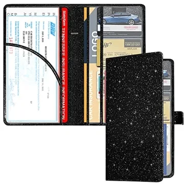 Black Glitter Car Document Holder Organizer Premium Quality