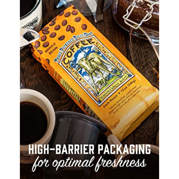 Raven's Brew Coffee Three Peckered Billy Goat, 12 Ounce - Dark Roast - Full Body with a Long Sweet Finish (Ground, 12 oz)