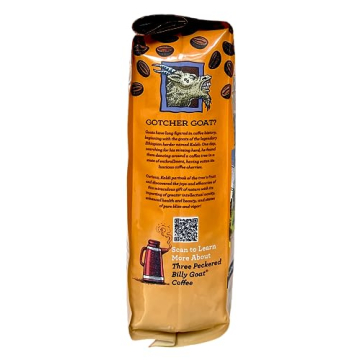 Raven's Brew Coffee Three Peckered Billy Goat, 12 Ounce - Dark Roast - Full Body with a Long Sweet Finish (Ground, 12 oz)