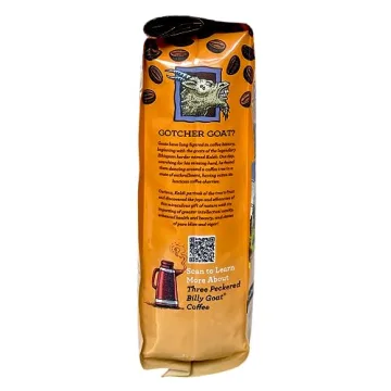 Raven's Brew Coffee Three Peckered Billy Goat, 12 Ounce - Dark Roast - Full Body with a Long Sweet Finish (Ground, 12 oz)