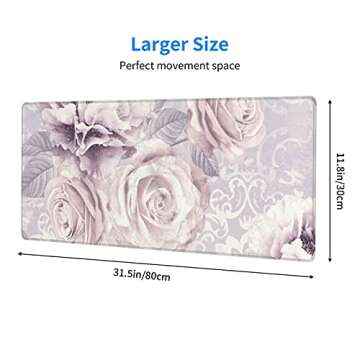 Vintage Rose Floral Gaming Mouse Pad – XL Ergonomic Design