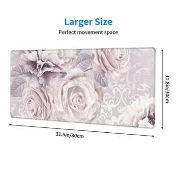 Vintage Rose Floral Gaming Mouse Pad – XL Ergonomic Design