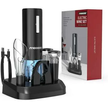 Electric Wine Opener & Aerator Set by Moocoo