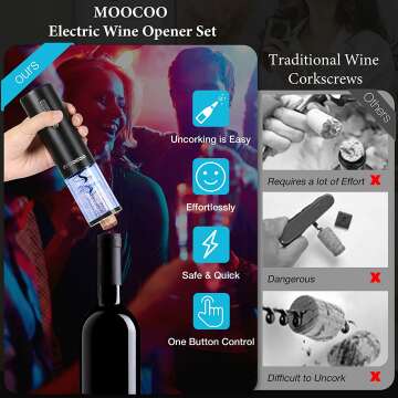 Electric Wine Opener & Aerator Set by Moocoo