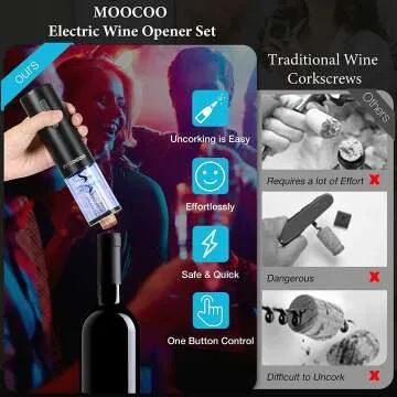 Electric Wine Opener & Aerator Set by Moocoo