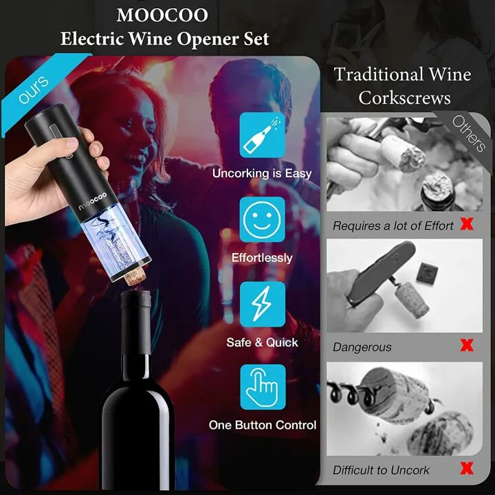 Electric Wine Opener & Aerator Set by Moocoo