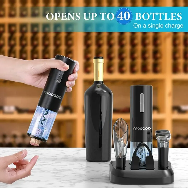Electric Wine Opener & Aerator Set by Moocoo