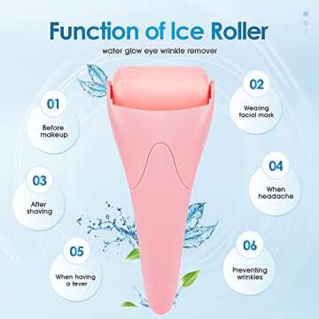 3-in-1 Natural Jade Roller and Gua Sha Set for Face and Eye Ice Roller Facial Cooling Massage Roller