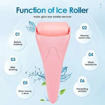 3-in-1 Natural Jade Roller and Gua Sha Set for Face and Eye Ice Roller Facial Cooling Massage Roller