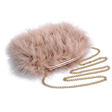 Chic Marabou Feather Clutch - Stylish Evening Handbag