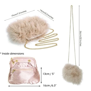 Chic Marabou Feather Clutch - Stylish Evening Handbag