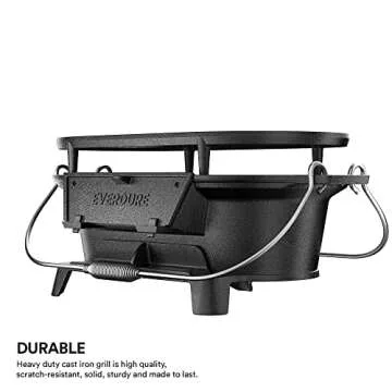 Portable Everdure Cast Iron Grill for Outdoor Cooking