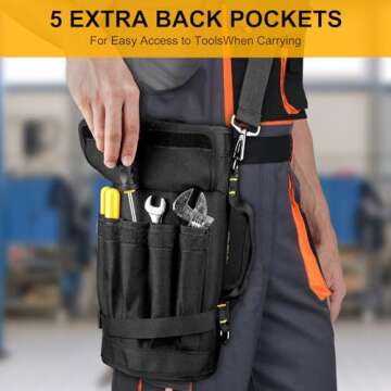 Heavy Duty Tool Roll Bag Organizer with 11 Pockets