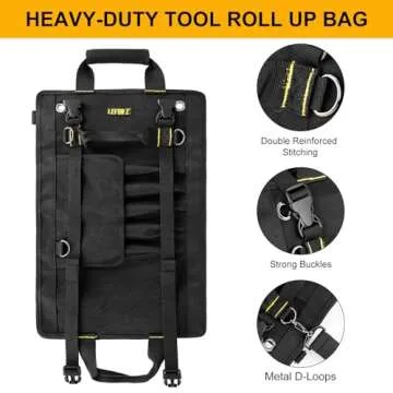 Heavy Duty Tool Roll Bag Organizer with 11 Pockets