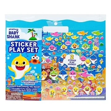 Baby Shark Sticker Play Set - 100 Reusable Puffy Stickers