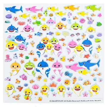 Baby Shark Sticker Play Set - 100 Reusable Puffy Stickers