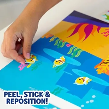 Baby Shark Sticker Play Set - 100 Reusable Puffy Stickers