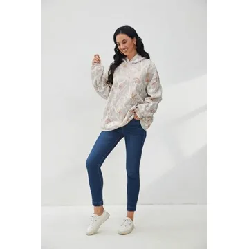 Camo Oversized Whale Sweatshirt with Maple Leaf Print