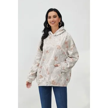 Camo Oversized Whale Sweatshirt with Maple Leaf Print