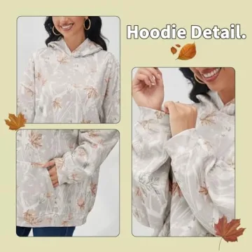 Camo Oversized Whale Sweatshirt with Maple Leaf Print