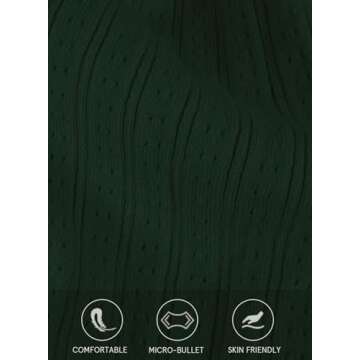 LOLONG Women Long Sleeve Square Neck Pullover Sweaters Trendy Fall T Shirts Casual Basic Slim Fitted Knit Stretch Spring Work Tops Dark Green