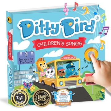 Ditty Bird Musical Books for Toddlers | Fun Children's Nursery Rhyme Book | The Wheels On The Bus Bo...