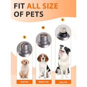 Toozey Dog Nail Grinder and Trimmer, 4 LED Lights, Super Quiet (40dB), 3 Speed Pet Grooming Tool, 7.5h Working Hours, USB Rechargeable, for Dogs, Cats, and Small Animals (Black)