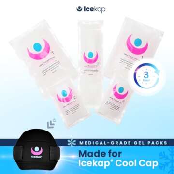 5 Extra Therapy Grade Gel Packs for Icekap Migraine Cold Cap
