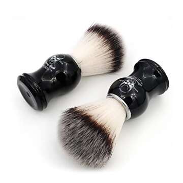 Menesia Shaving Brush for Men, Black Handle Men's Shave Cream & Soap Brush (skull)