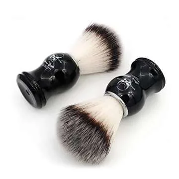 Menesia Shaving Brush for Men, Black Handle Men's Shave Cream & Soap Brush (skull)