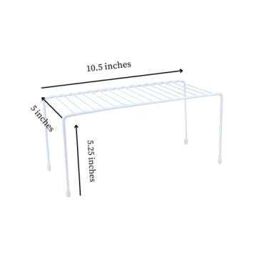 Evelots Wire Rack Cabinet Shelf Organizer -2 Pack Sturdy Metal Cabinet Riser Shelf - Double Space-Great for Kitchen, Freezer, Pantry -Rustproof