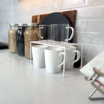 Evelots Wire Rack Cabinet Shelf Organizer -2 Pack Sturdy Metal Cabinet Riser Shelf - Double Space-Great for Kitchen, Freezer, Pantry -Rustproof