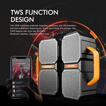 Waterproof 40W Portable Bluetooth Speaker - BUGANI M83